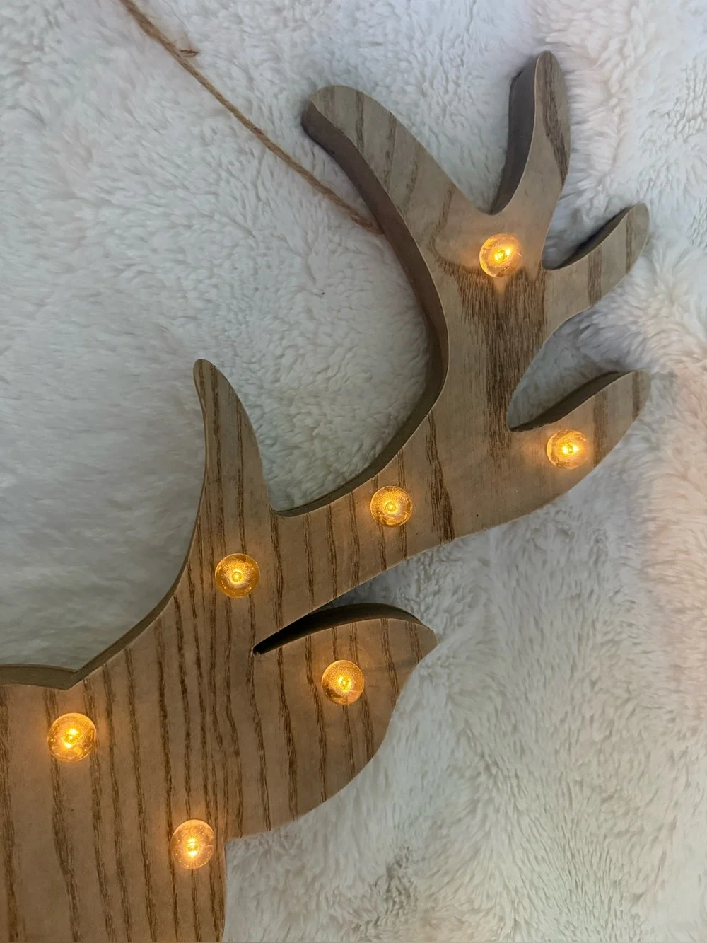 Studio Decor Brown Wooden Deer Head with Warm White LED Lights